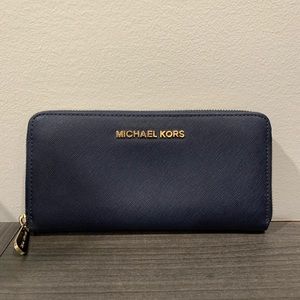 Michael Kors Saffiano Zip Around Wallet